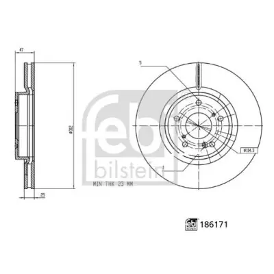 Disco de freno FEBI BILSTEIN 186171 Profesional